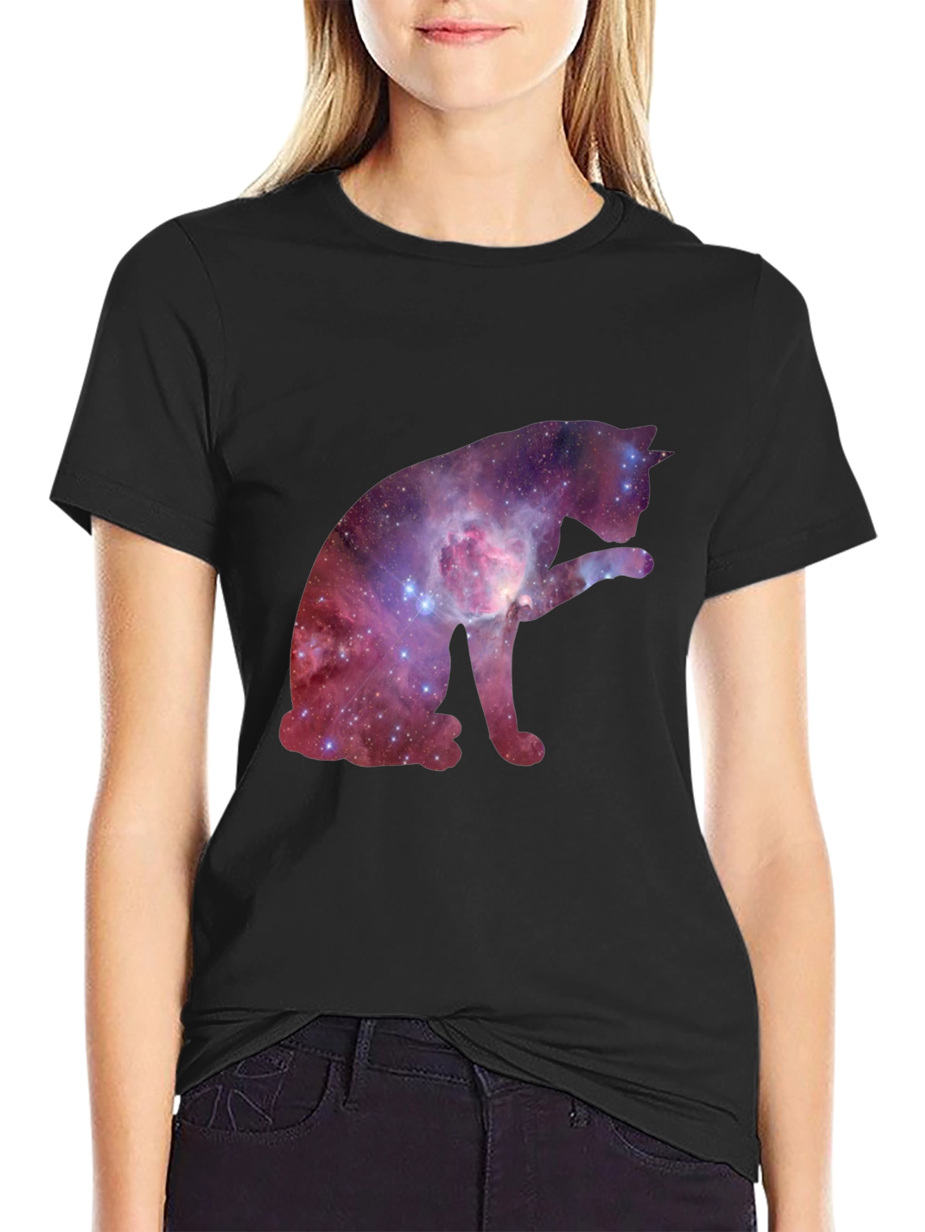 Galaxy Cat T-Shirt - Cosmic Feline Tee