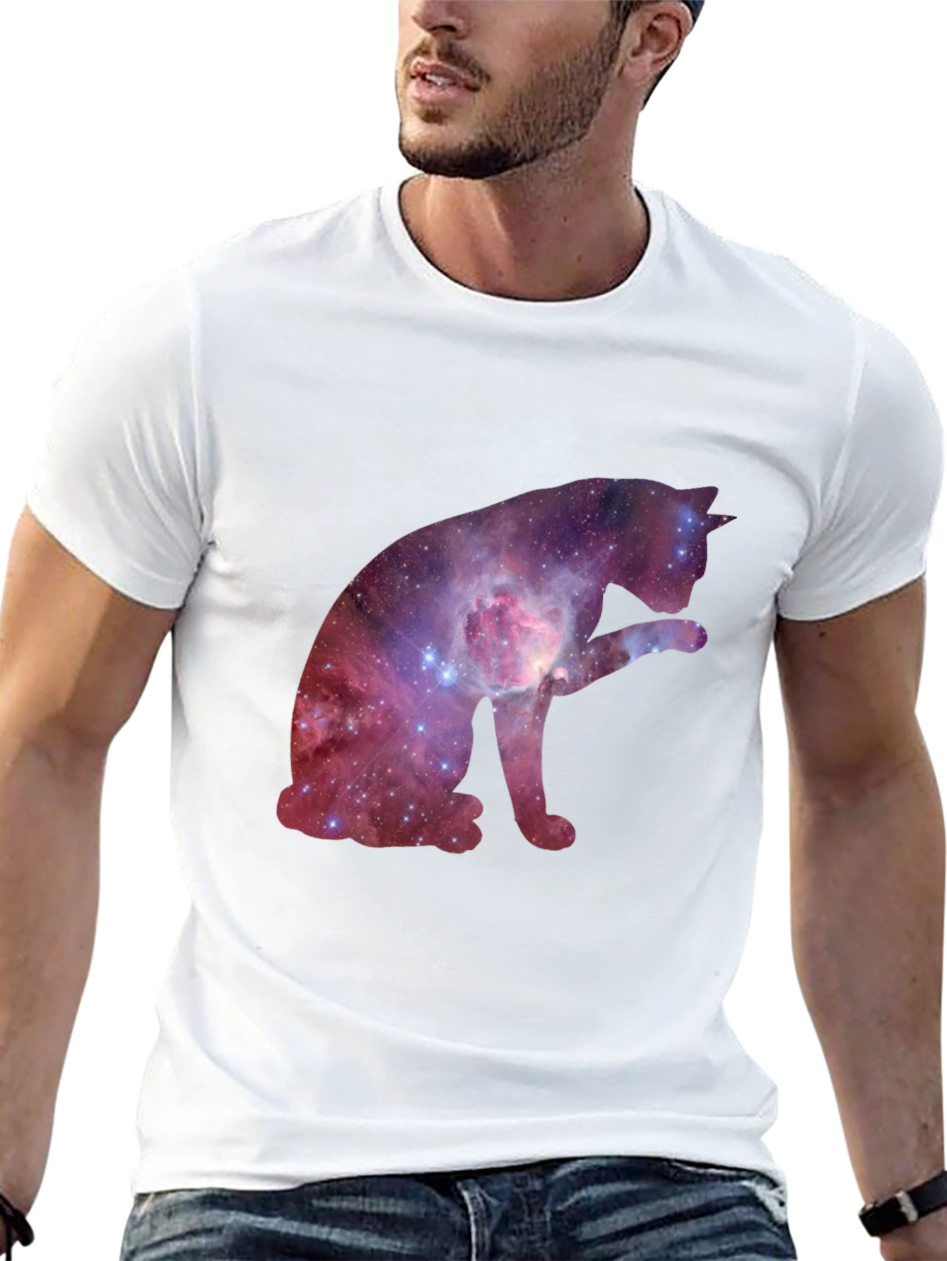 Galaxy Cat T-Shirt - Cosmic Feline Tee