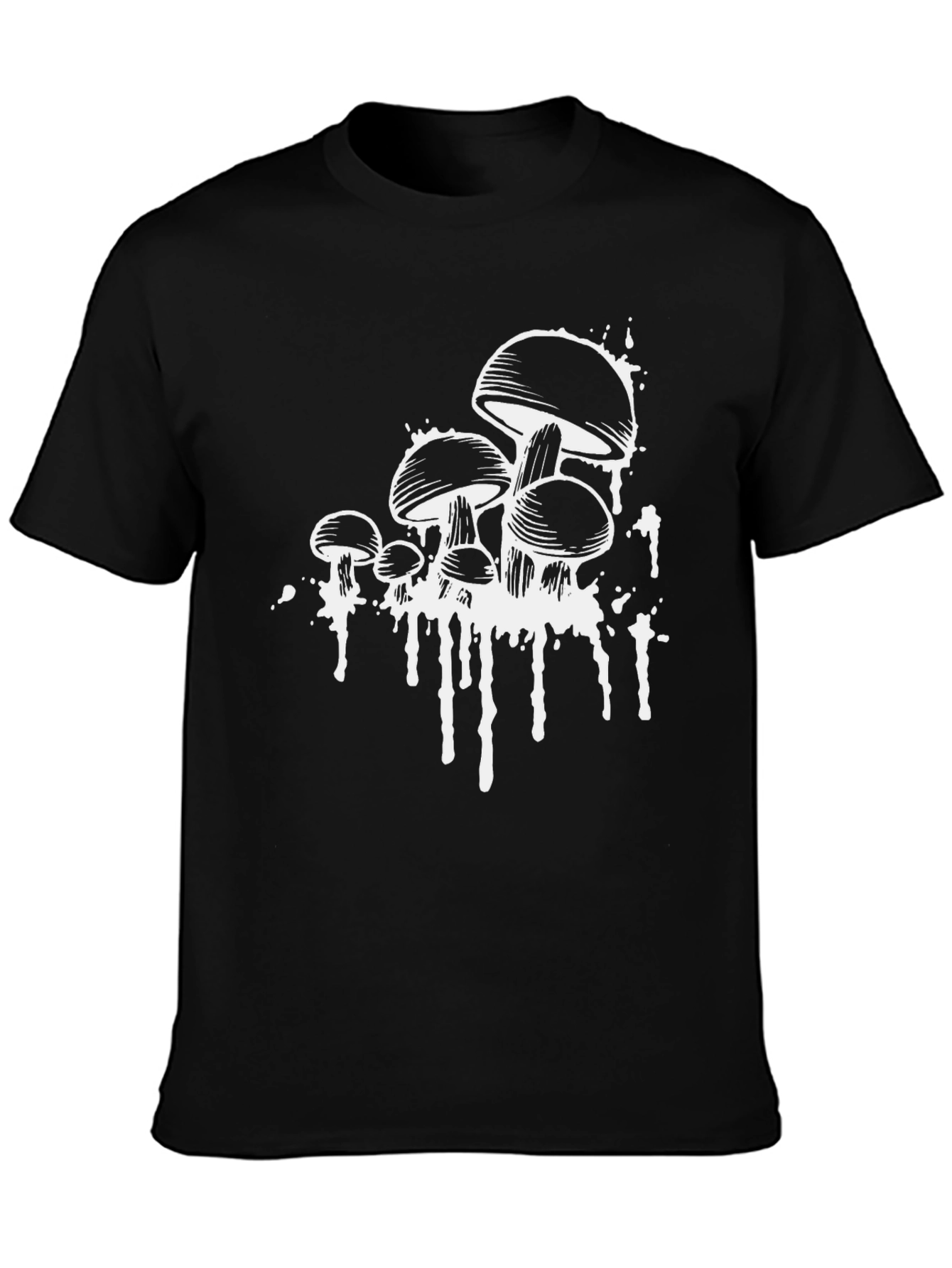 Mushroom Graphic Tee - Black Cotton Blend