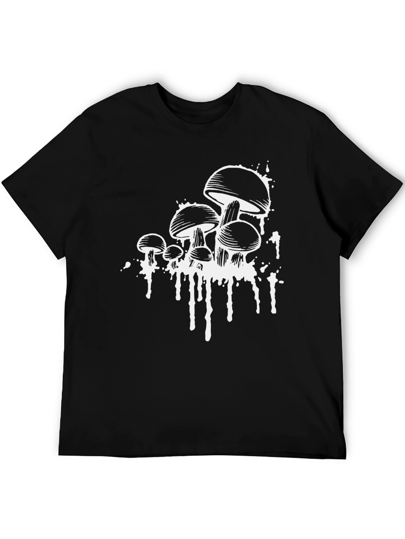 Mushroom Graphic Tee - Black Cotton Blend