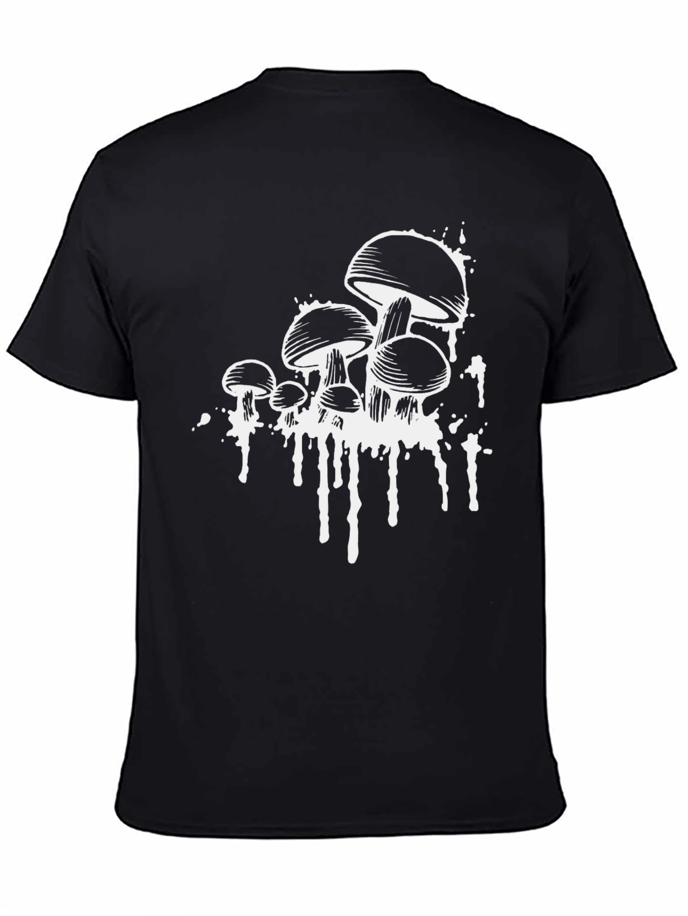 Mushroom Graphic Tee - Black Cotton Blend
