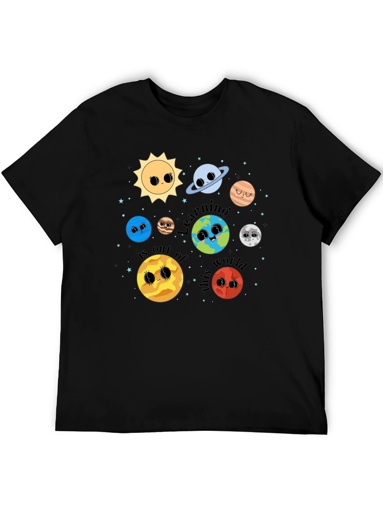 Cute Planets Graphic T-Shirt Space Learning Shirt