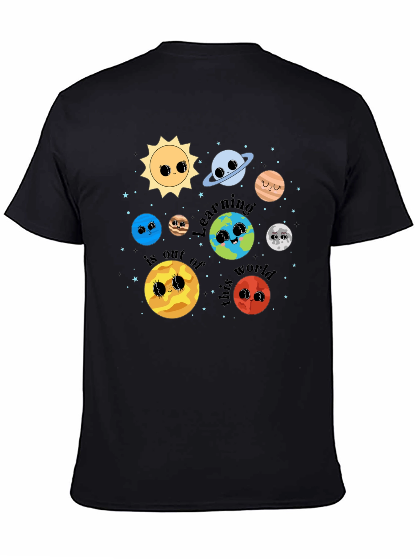 Cute Planets Graphic T-Shirt Space Learning Shirt