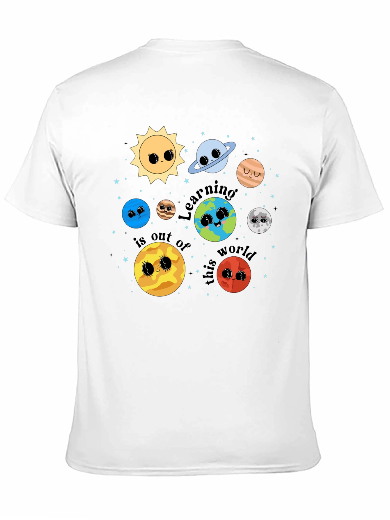 Cute Planets Graphic T-Shirt Space Learning Shirt