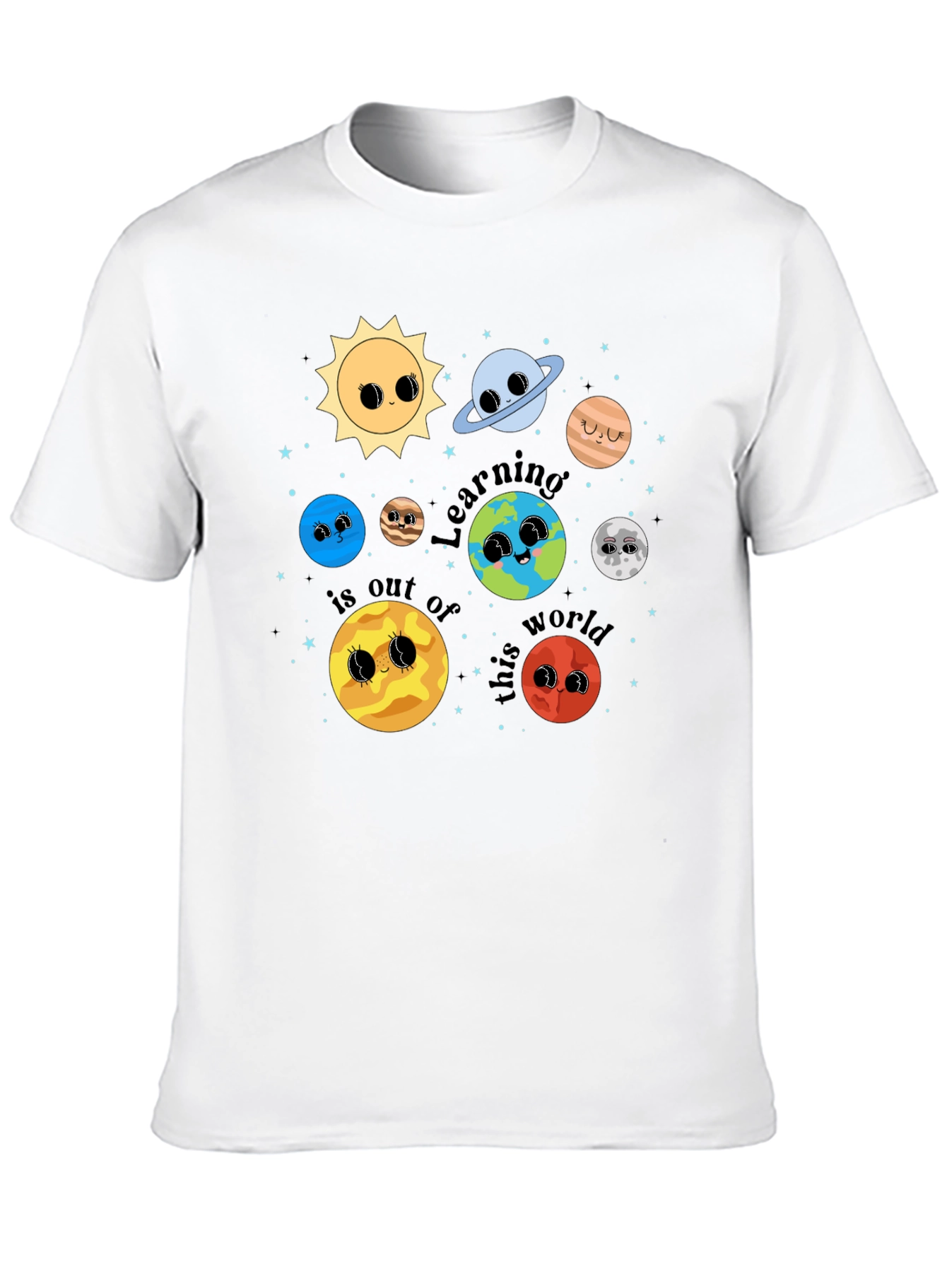 Cute Planets Graphic T-Shirt Space Learning Shirt