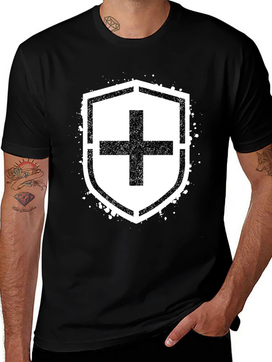Grunge Shield Plus Graphic T-Shirt