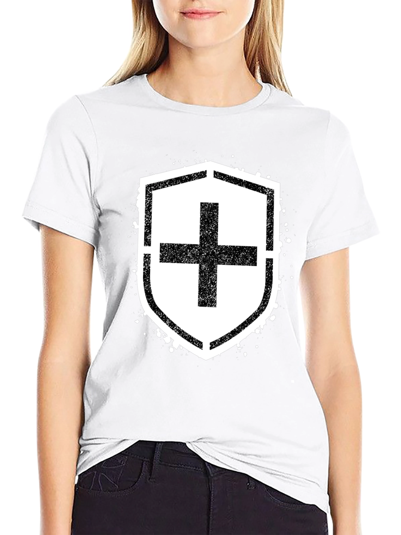 Grunge Shield Plus Graphic T-Shirt