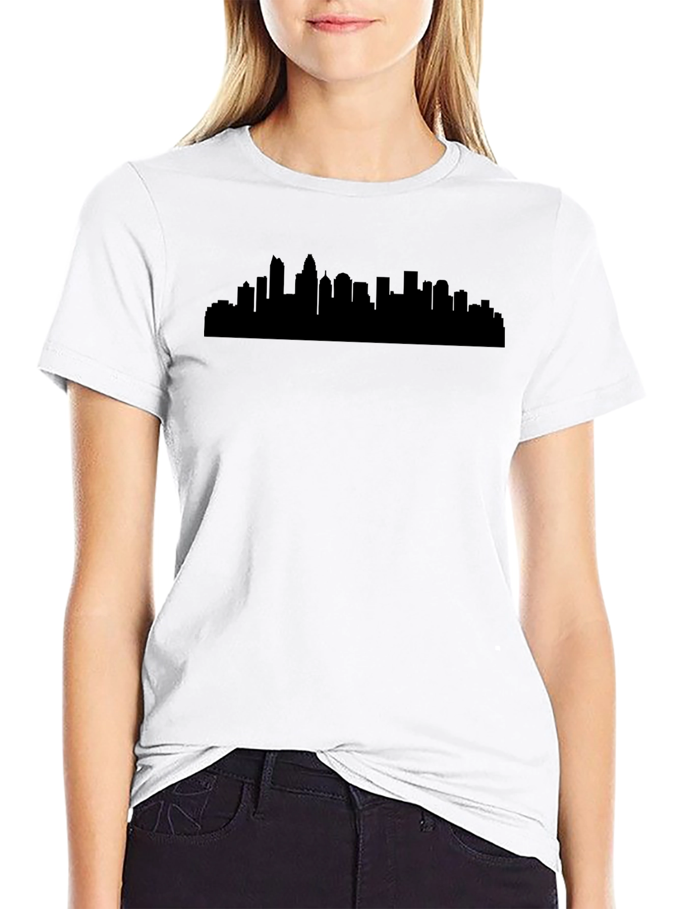 Cityscape Silhouette Black T-Shirt