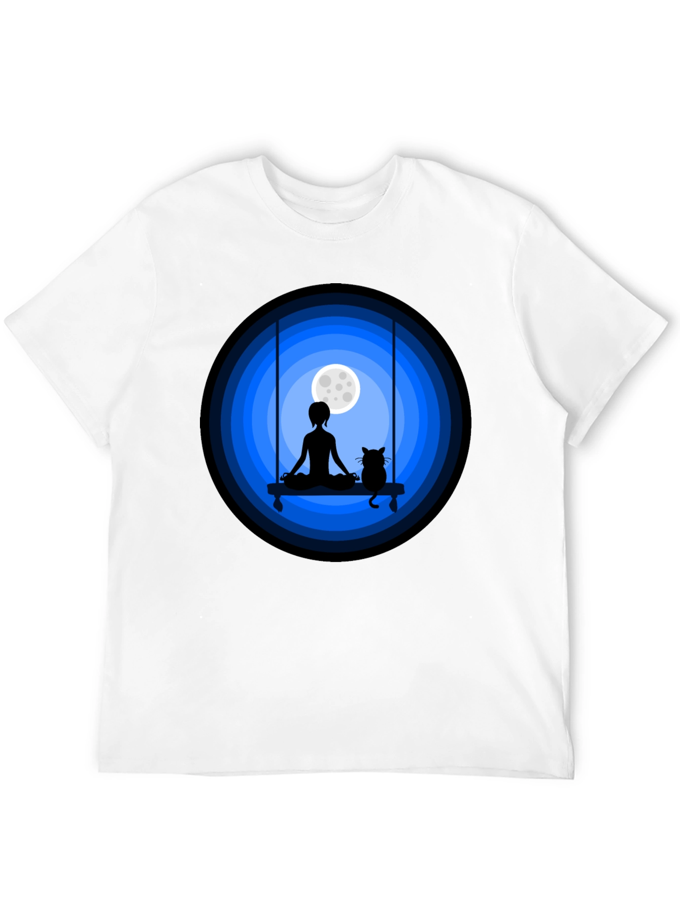 Zen Cat Moon Meditation T-Shirt