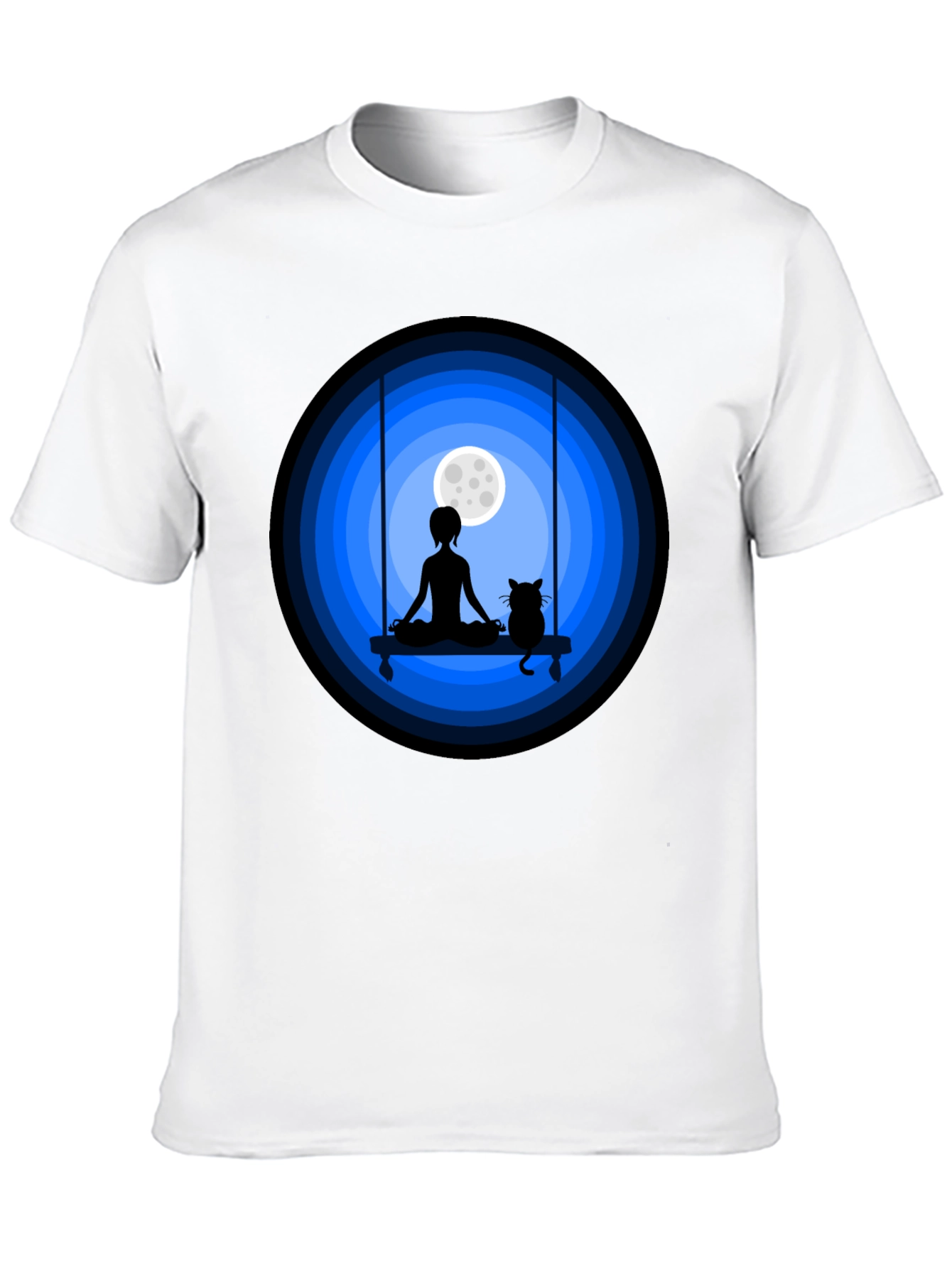 Zen Cat Moon Meditation T-Shirt