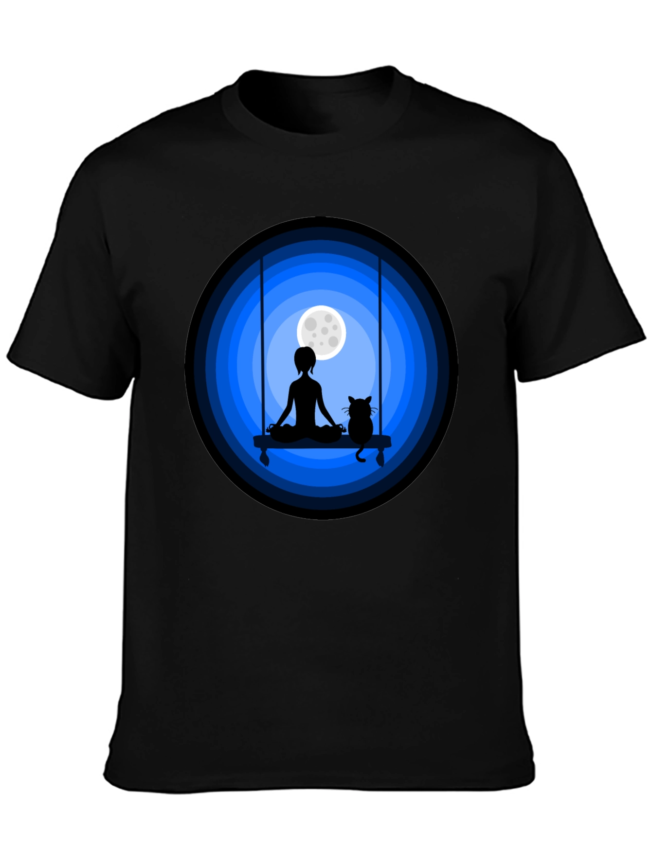 Zen Cat Moon Meditation T-Shirt