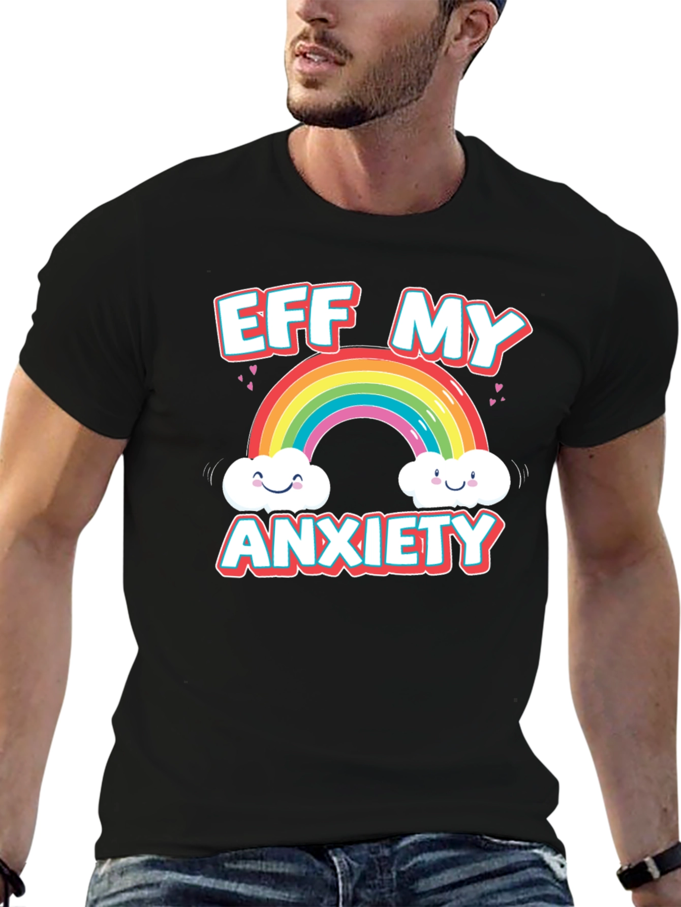 Eff My Anxiety Rainbow Graphic Tee