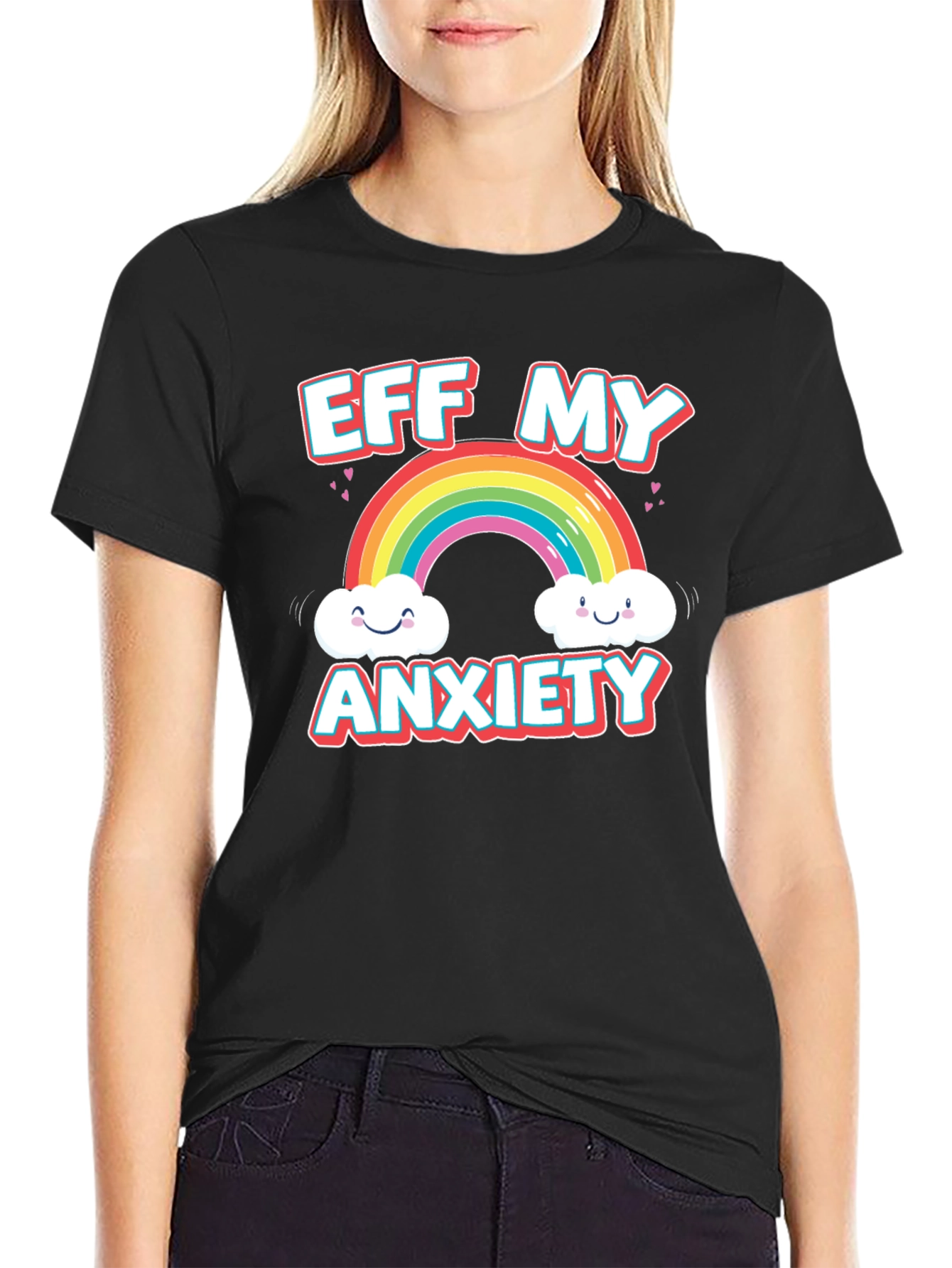 Eff My Anxiety Rainbow Graphic Tee