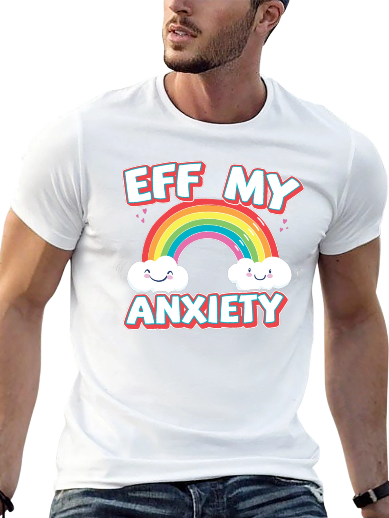 Eff My Anxiety Rainbow Graphic Tee