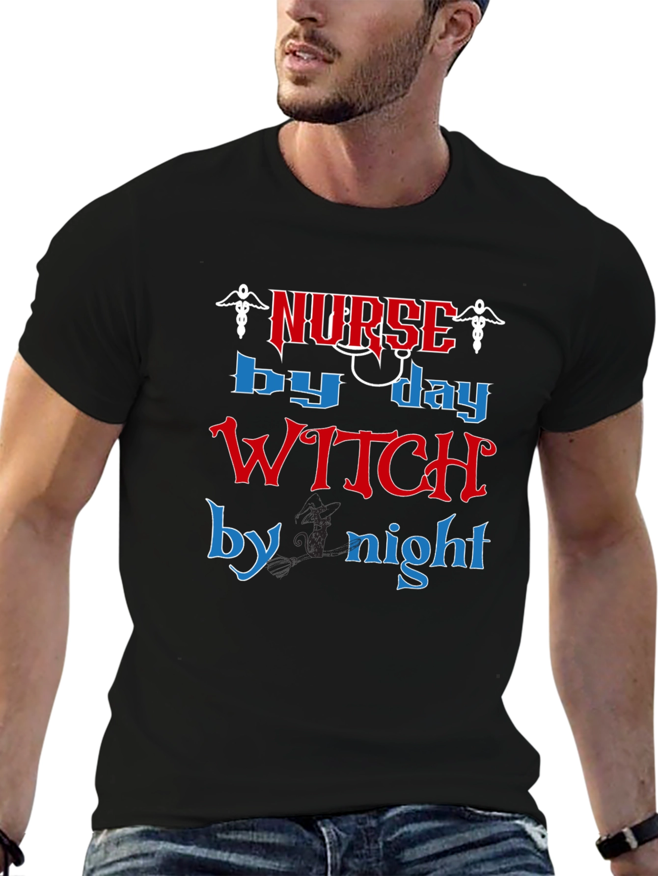 Nurse by Day Witch by Night Graphic Tee