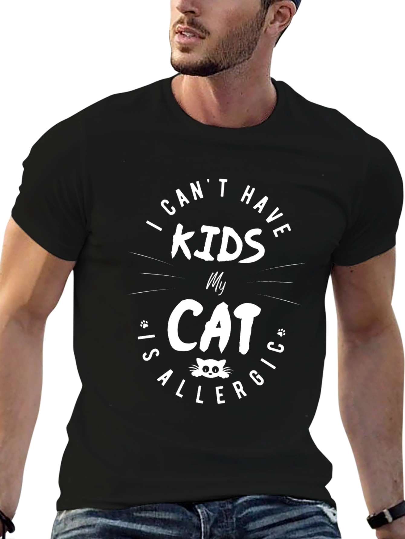 Funny Cat Allergy T-Shirt - I Cant Have Kids!