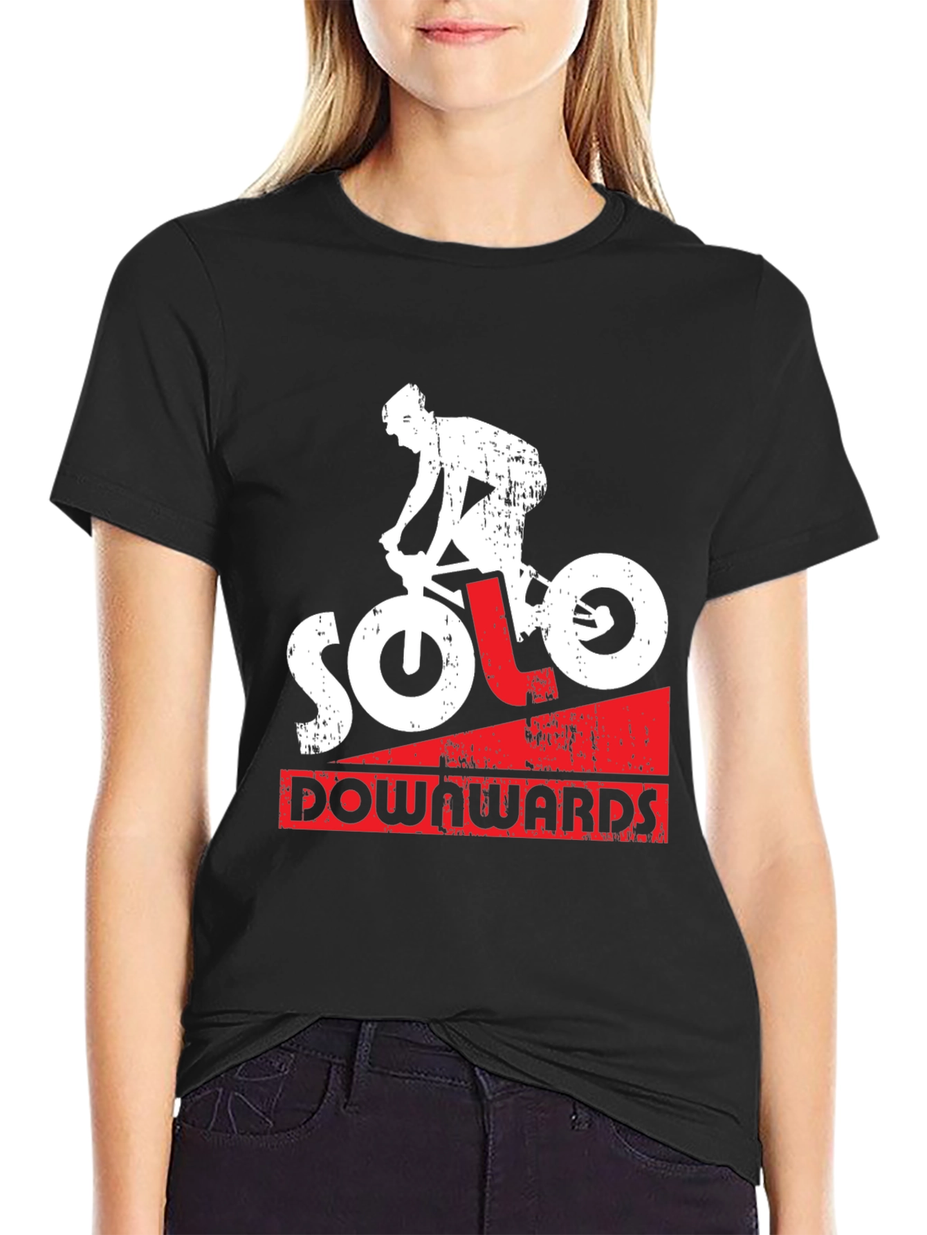 Solo Downwards Graphic Tee - Mountain Bike Design
