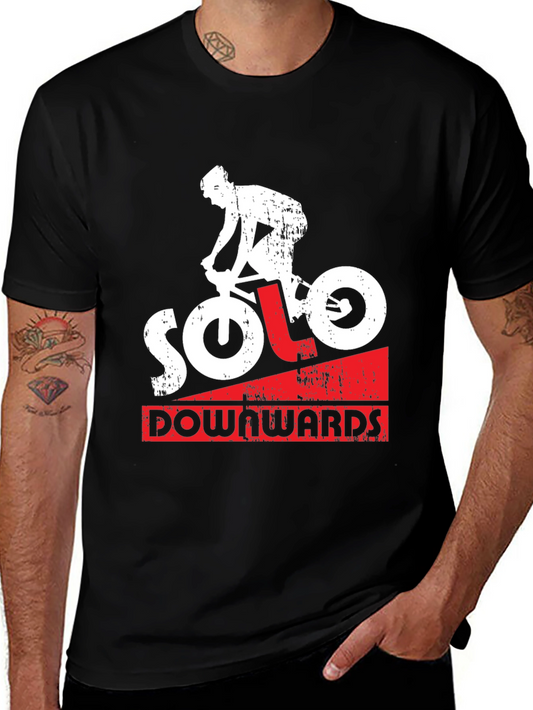 Solo Downwards Graphic Tee - Mountain Bike Design
