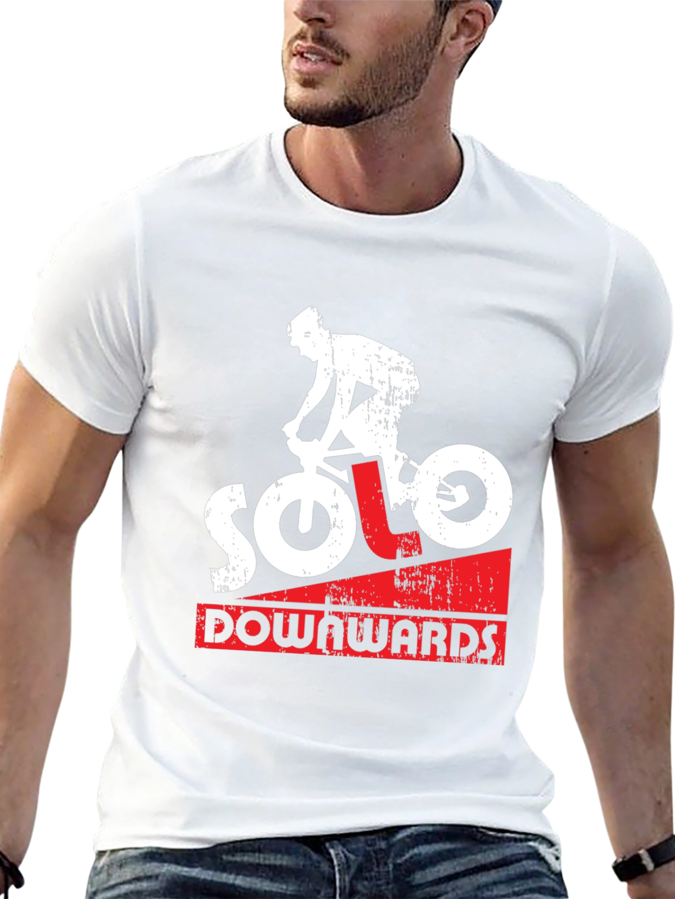 Solo Downwards Graphic Tee - Mountain Bike Design