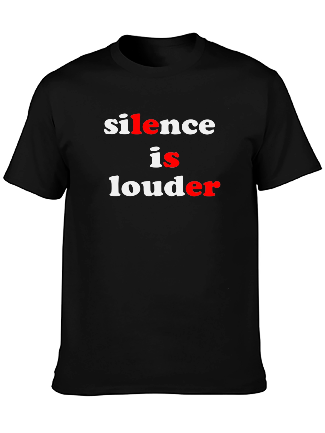 Silence is Louder Graphic Tee - Black Cotton T-Shirt