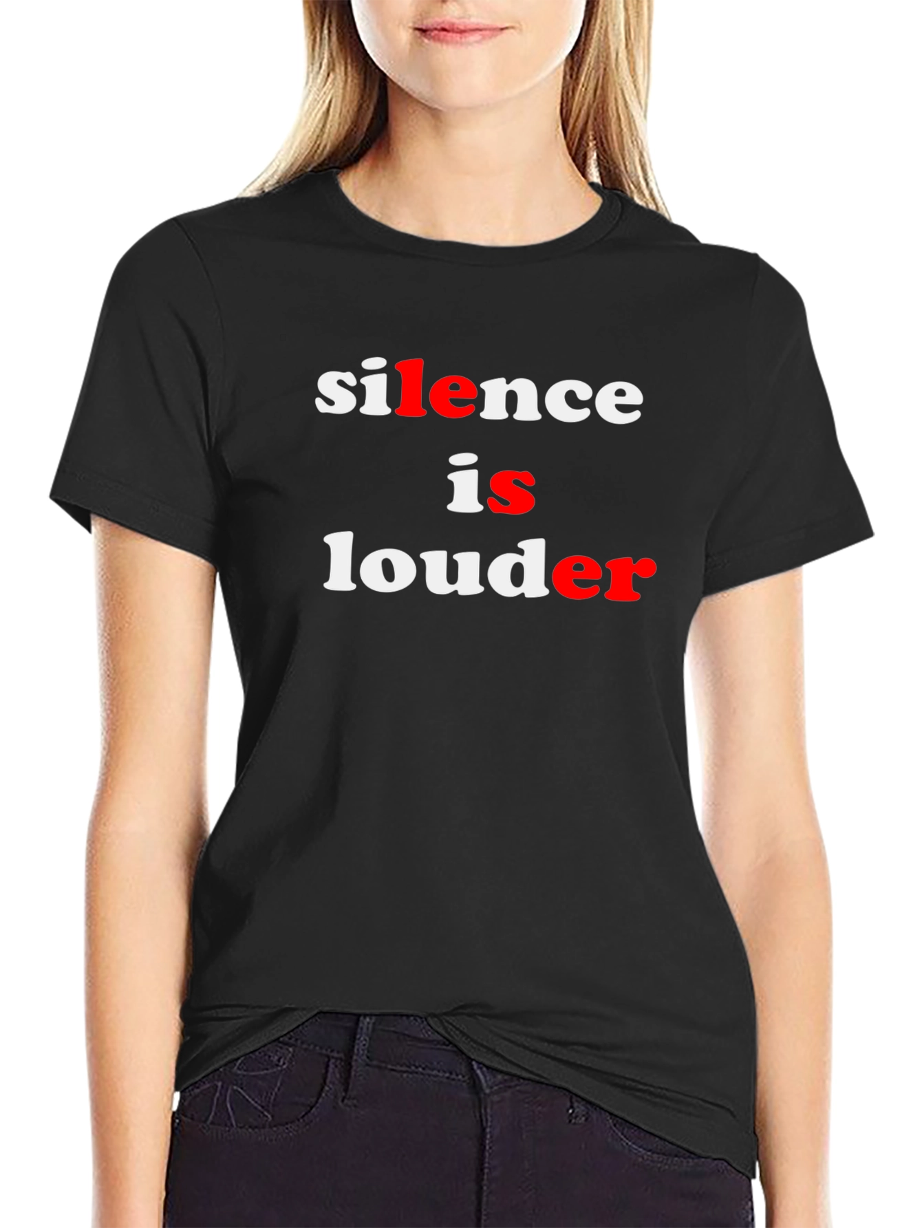 Silence is Louder Graphic Tee - Black Cotton T-Shirt