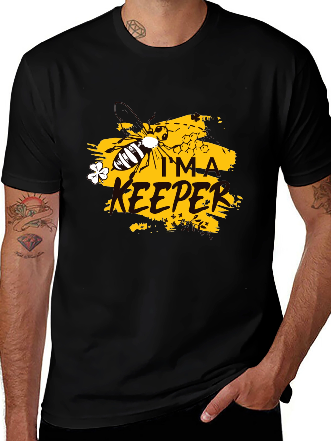 Im A Keeper Graphic Tee - Black Cotton T-Shirt