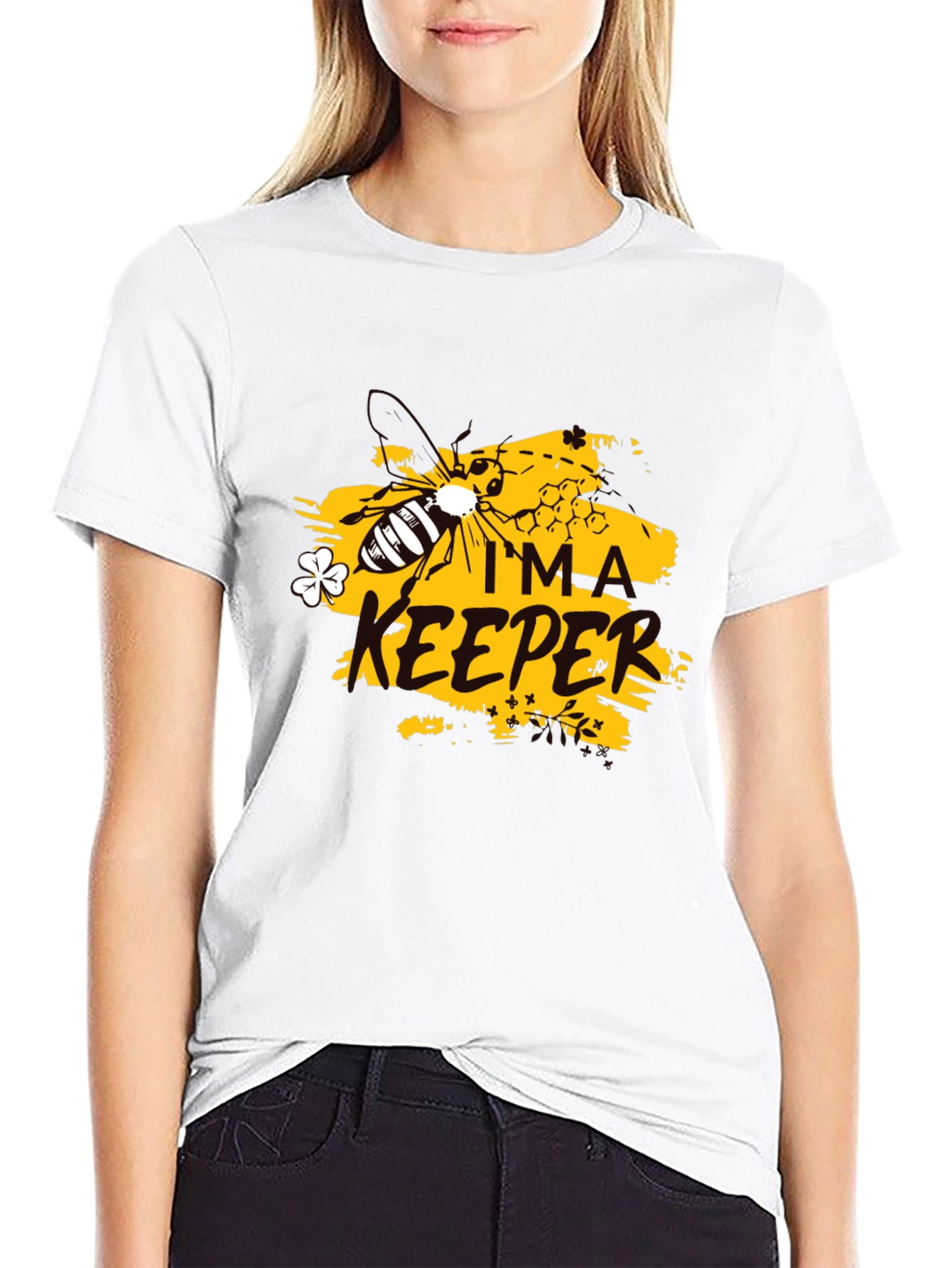 Im A Keeper Graphic Tee - Black Cotton T-Shirt