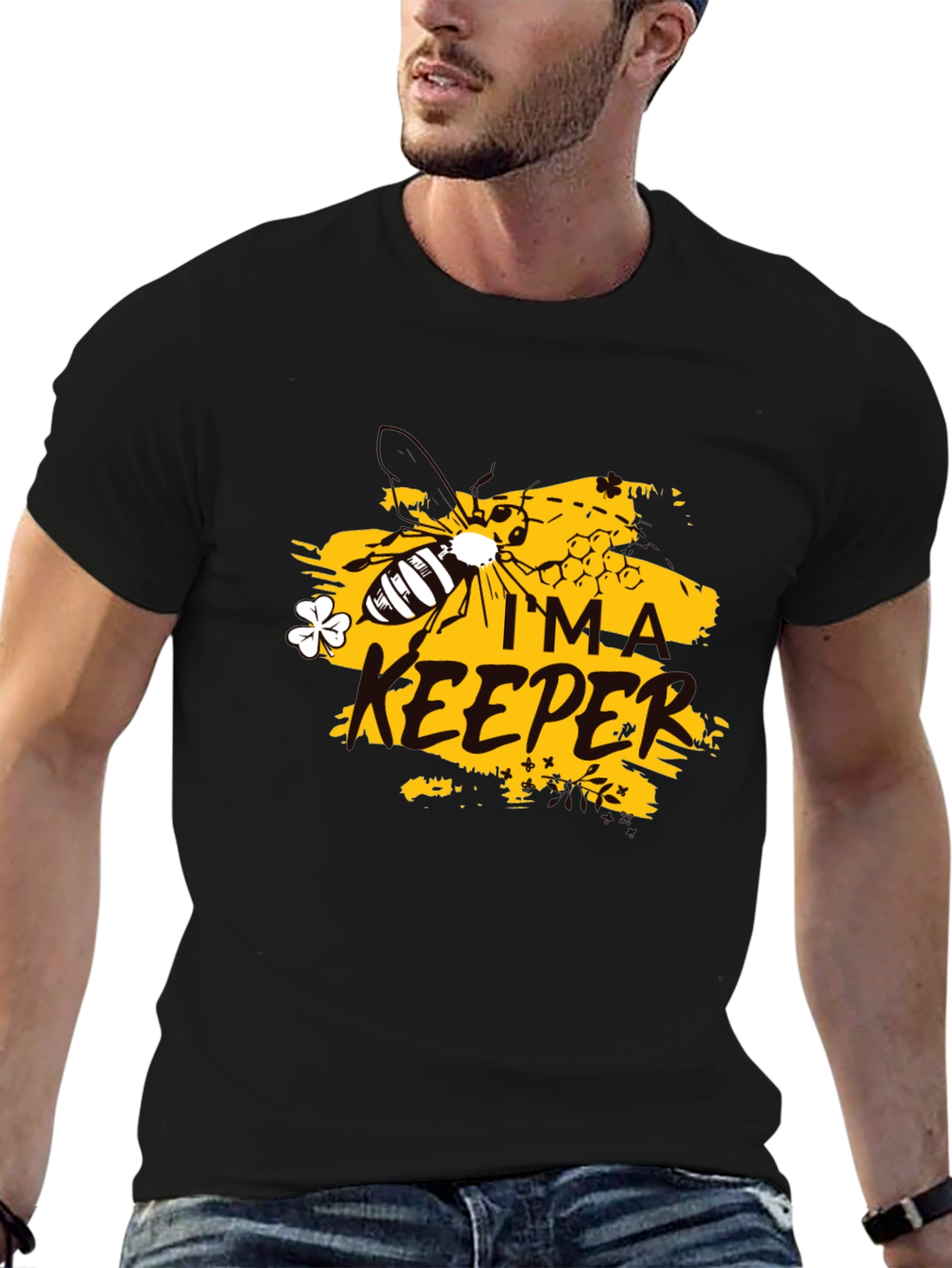 Im A Keeper Graphic Tee - Black Cotton T-Shirt