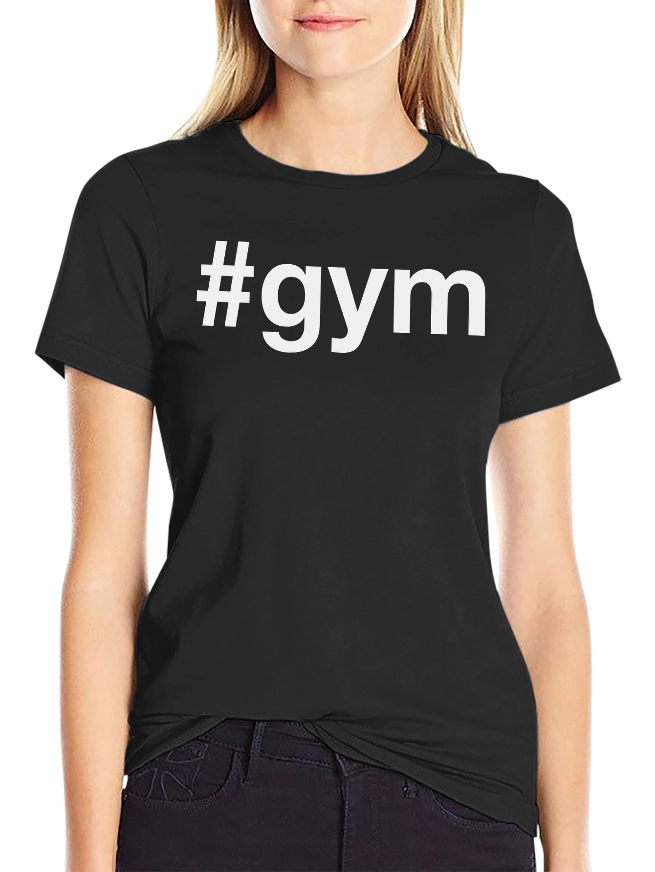 #gym Black Graphic Tee - Workout Motivation Shirt