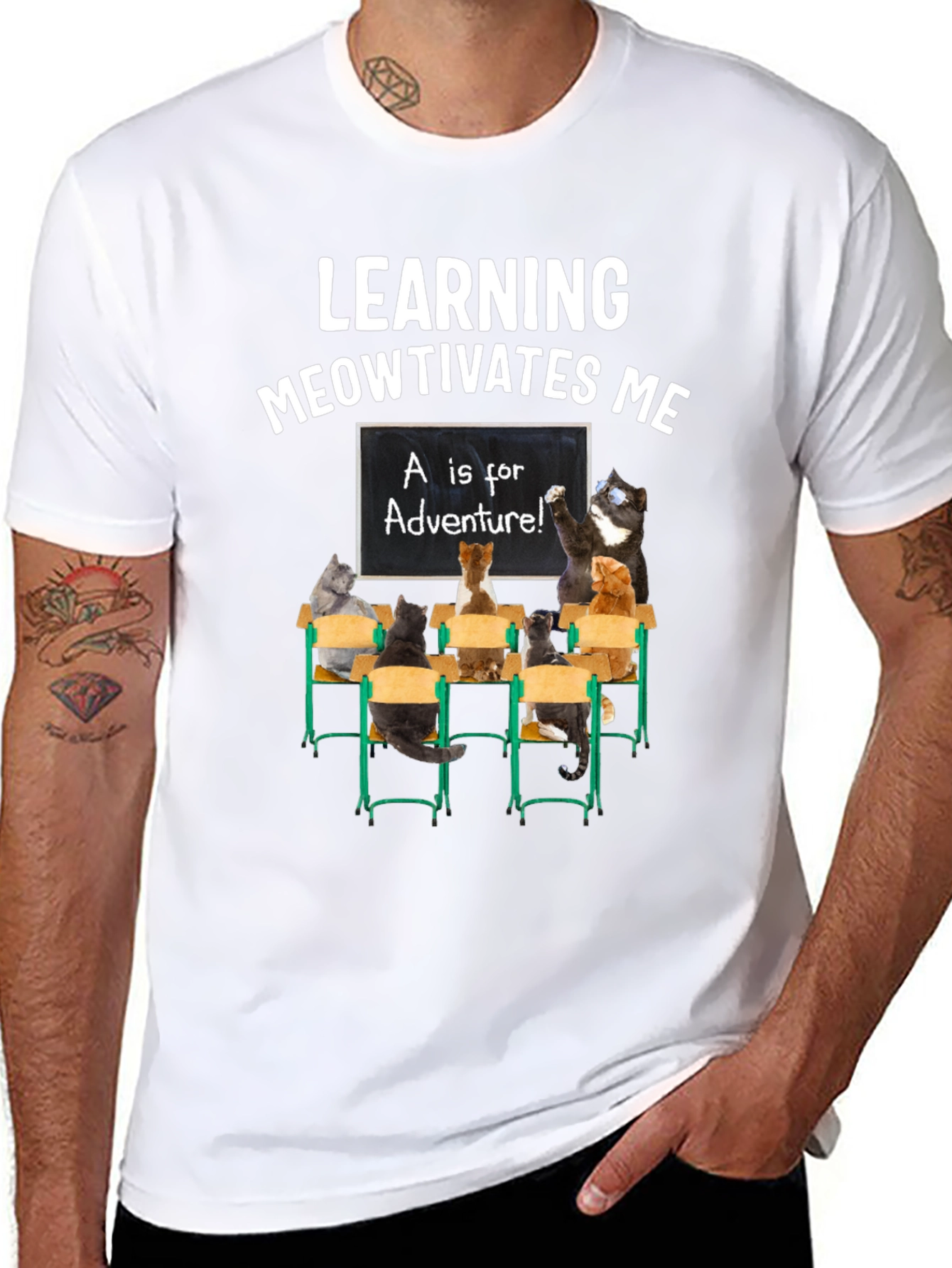 Learning Meowtivates Me Cat T-Shirt