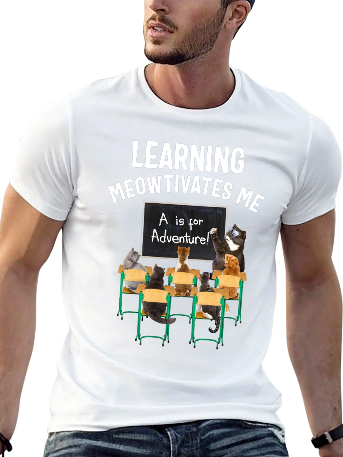 Learning Meowtivates Me Cat T-Shirt