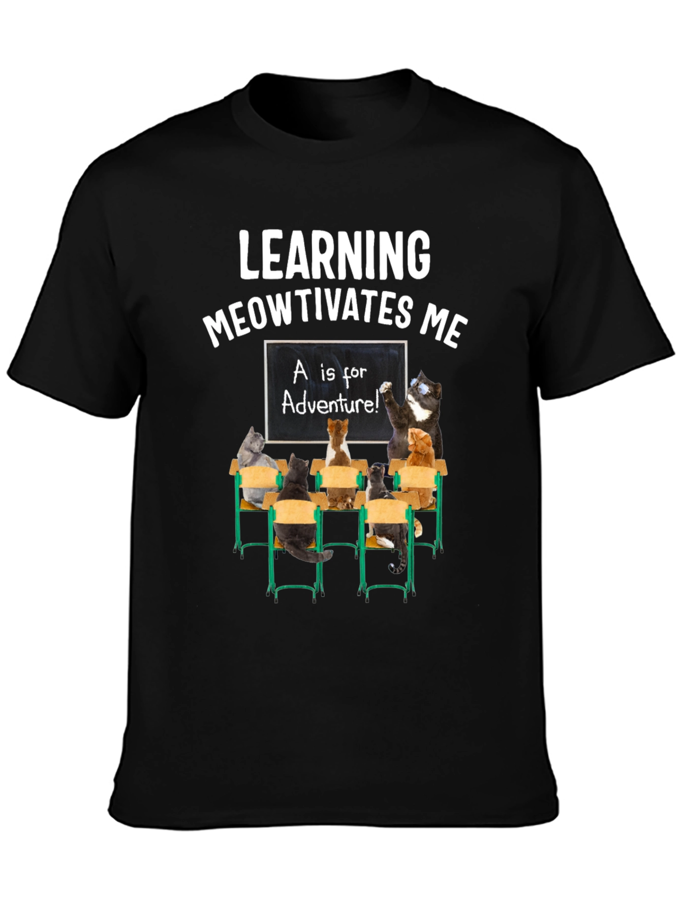 Learning Meowtivates Me Cat T-Shirt