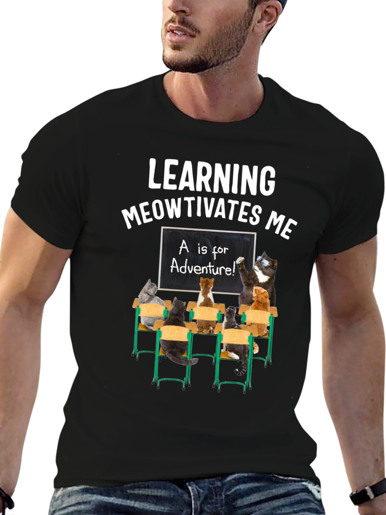 Learning Meowtivates Me Cat T-Shirt