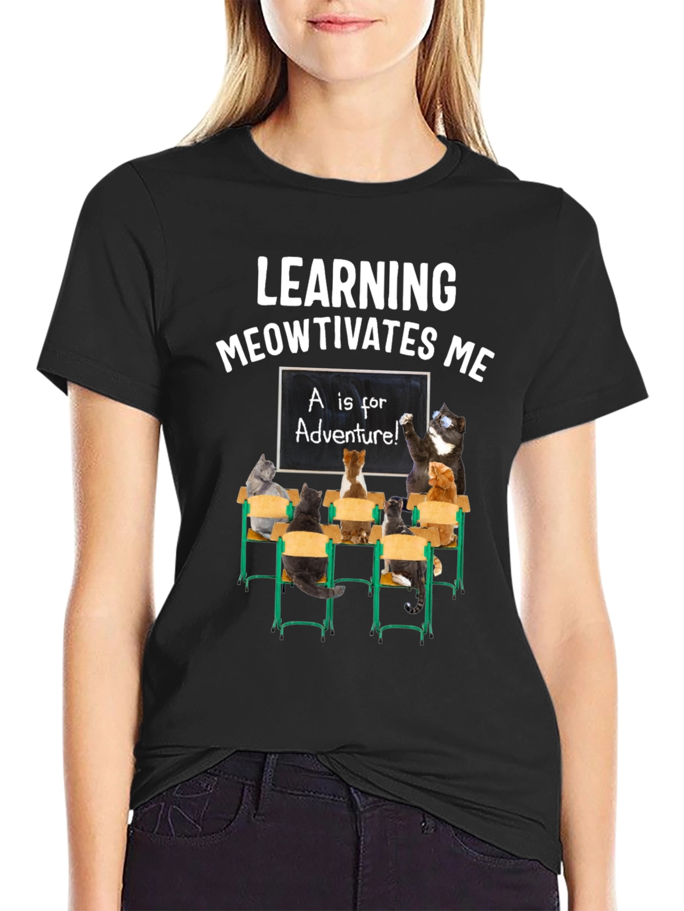 Learning Meowtivates Me Cat T-Shirt