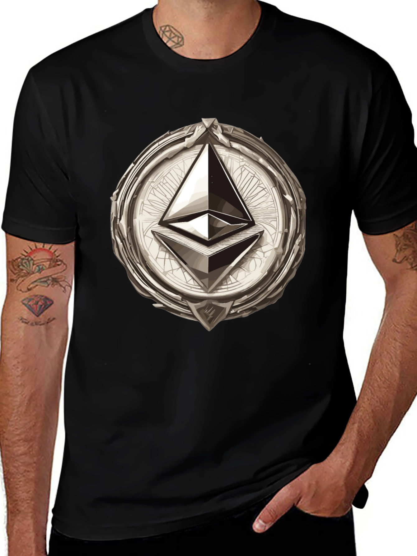 Ethereum Emblem Black T-Shirt