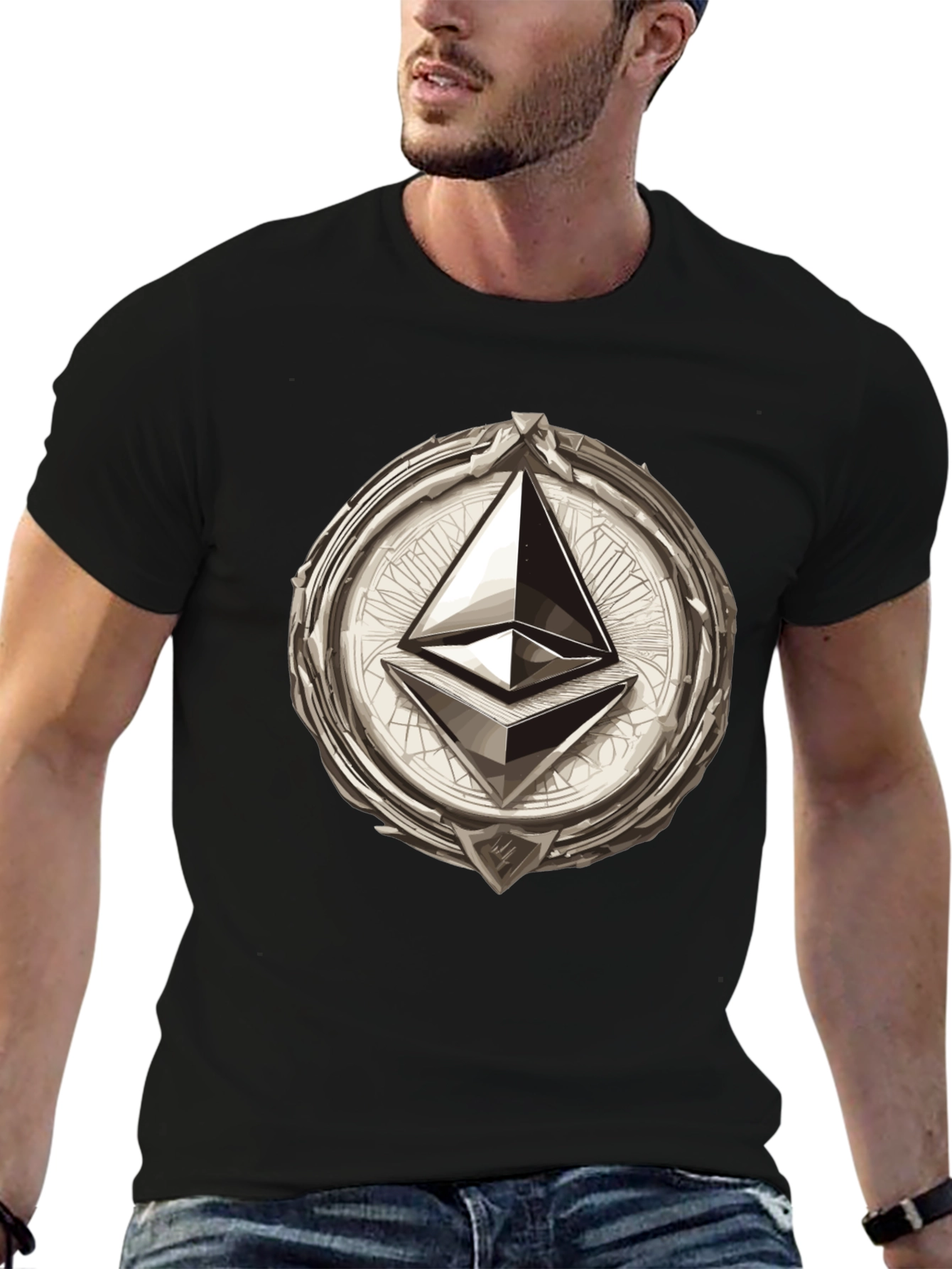 Ethereum Emblem Black T-Shirt