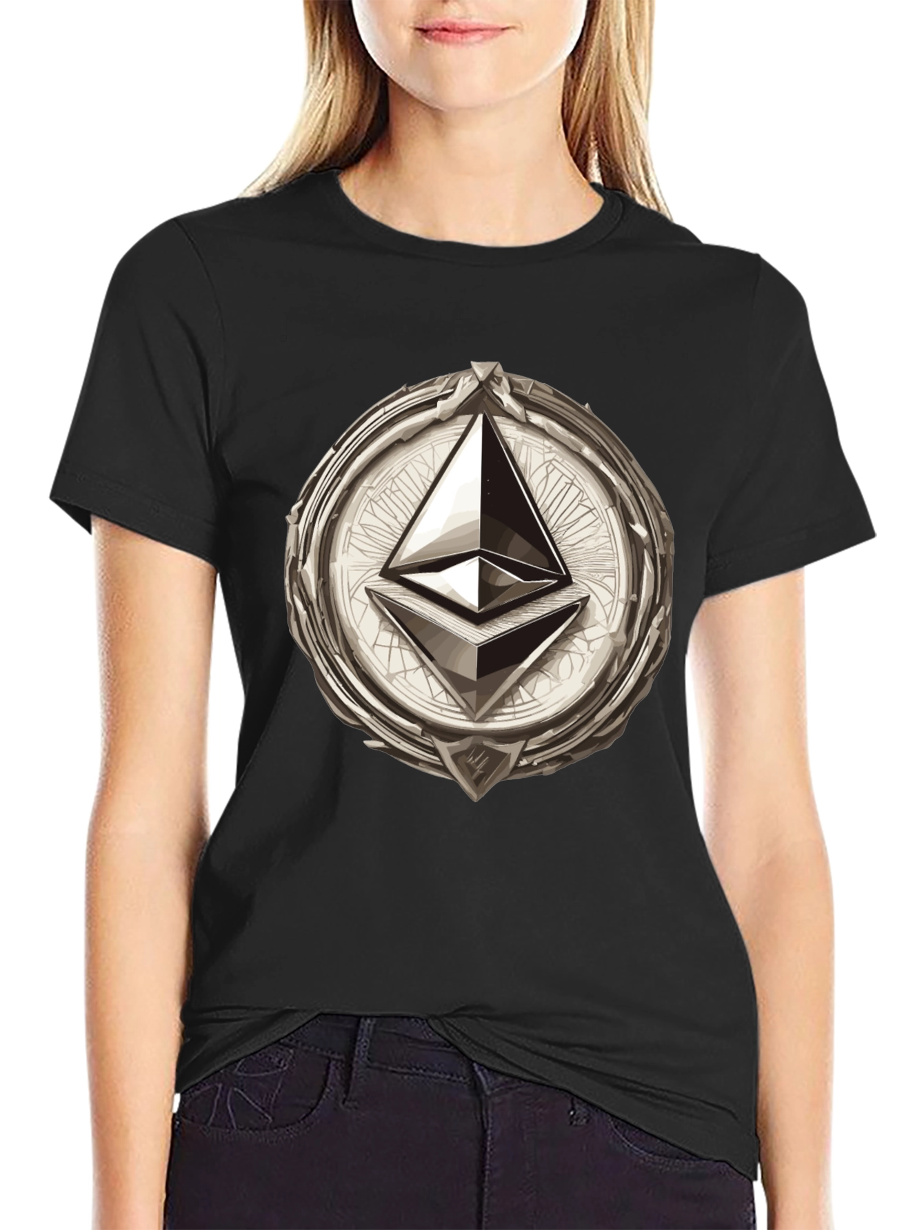 Ethereum Emblem Black T-Shirt