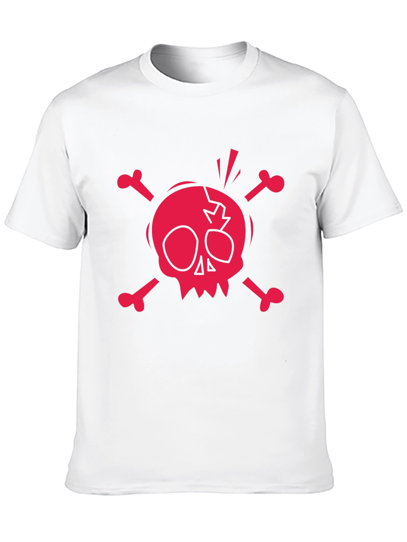 Skull & Crossbones Graphic Tee - Black Cotton T-Shirt