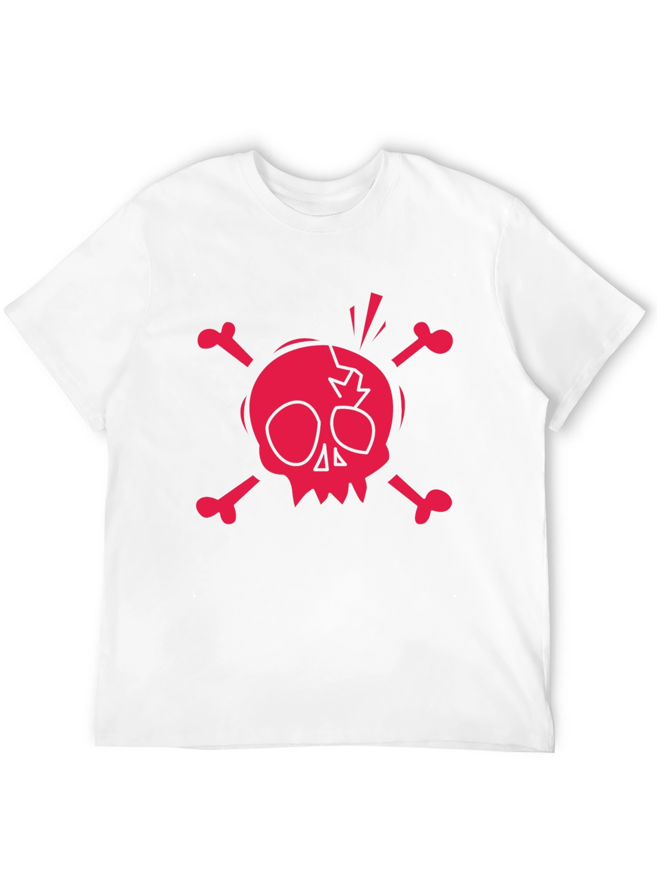 Skull & Crossbones Graphic Tee - Black Cotton T-Shirt
