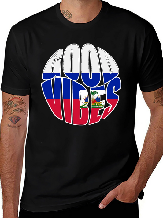 Haiti Flag Good Vibes T-Shirt
