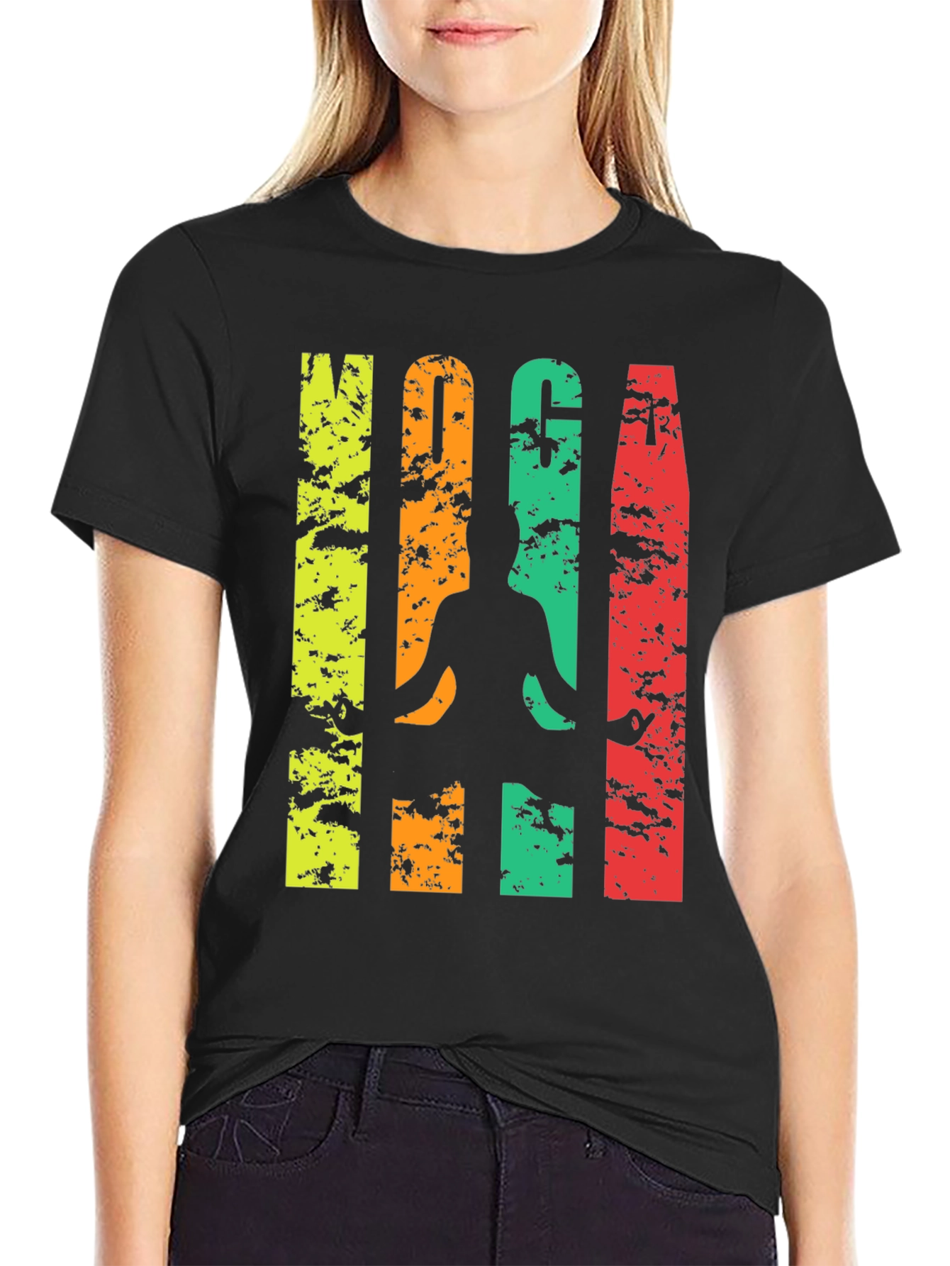 Yoga T-Shirt - Meditating Silhouette Graphic Tee