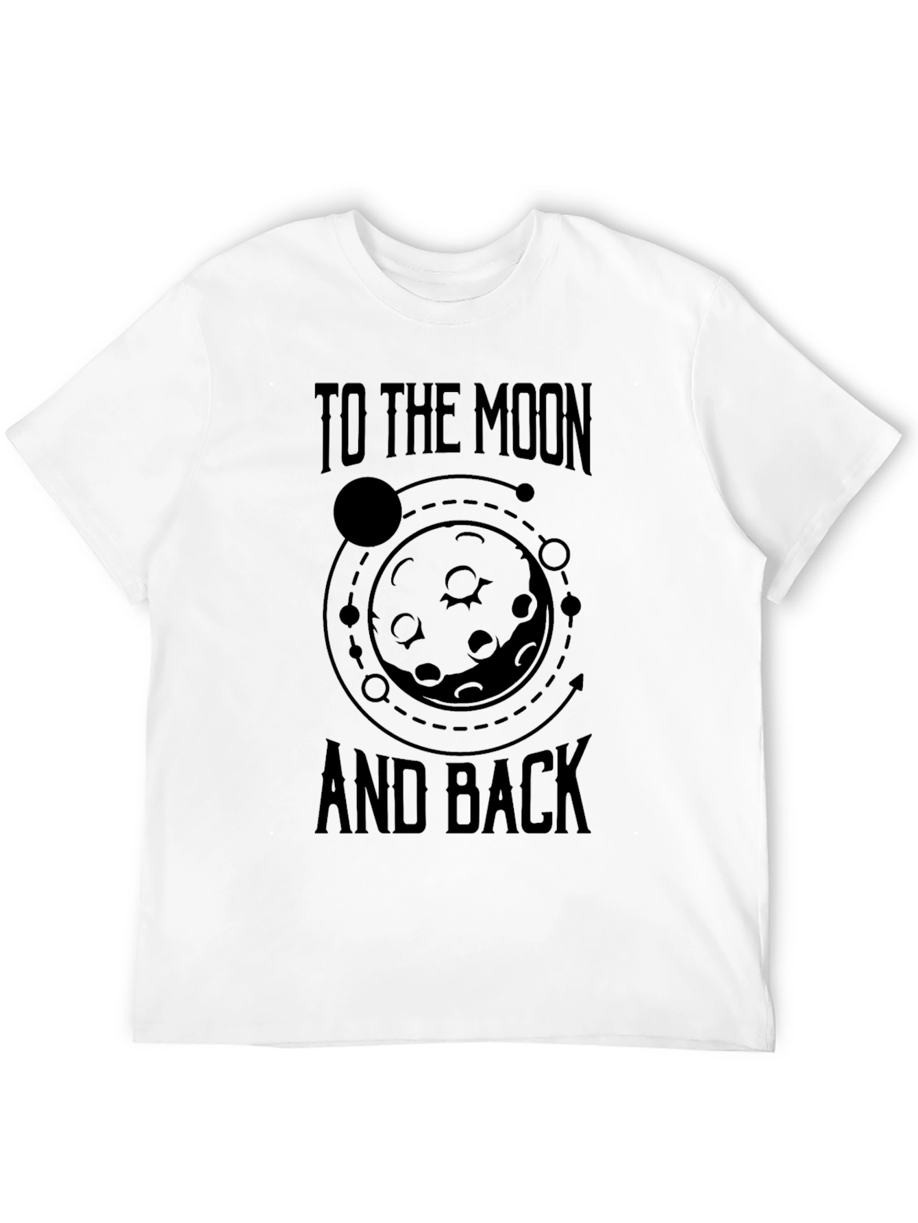 To The Moon And Back Black Graphic T-Shirt