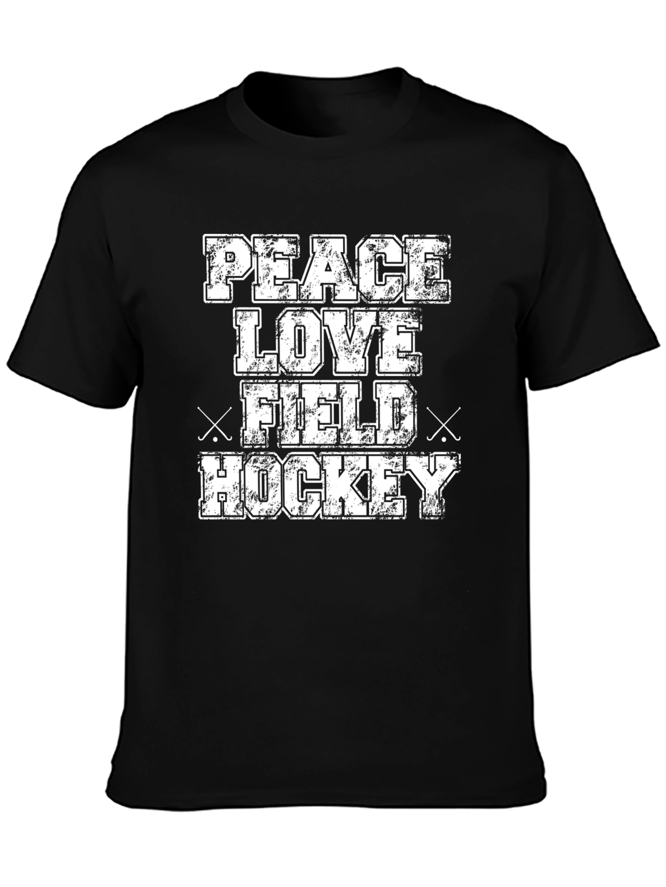 Peace Love Field Hockey T-Shirt - Black