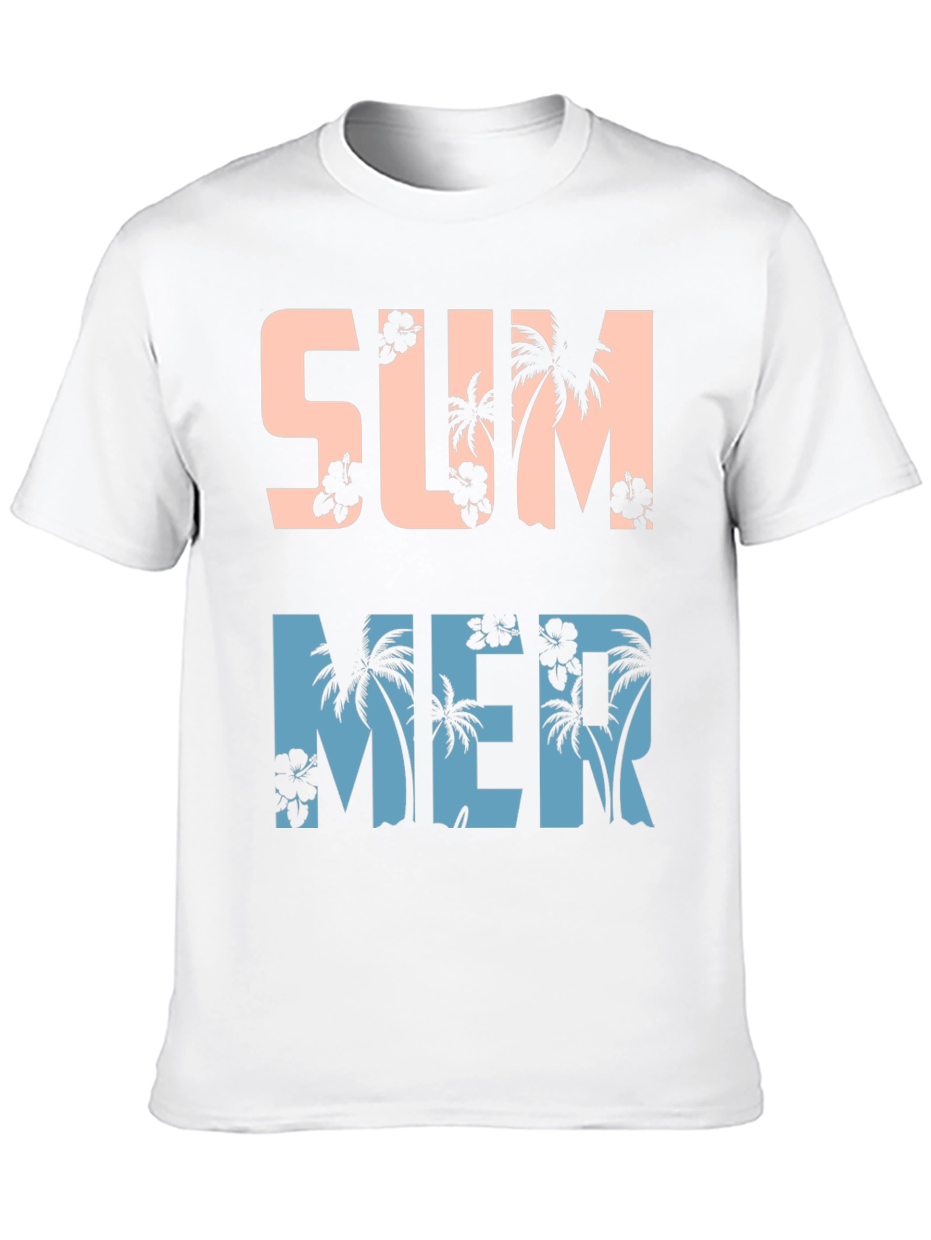 Tropical Summer Graphic Tee - Black Cotton Blend Shirt
