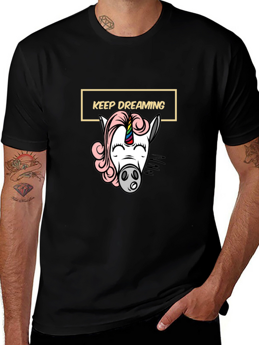 Keep Dreaming Unicorn Graphic Tee - Black