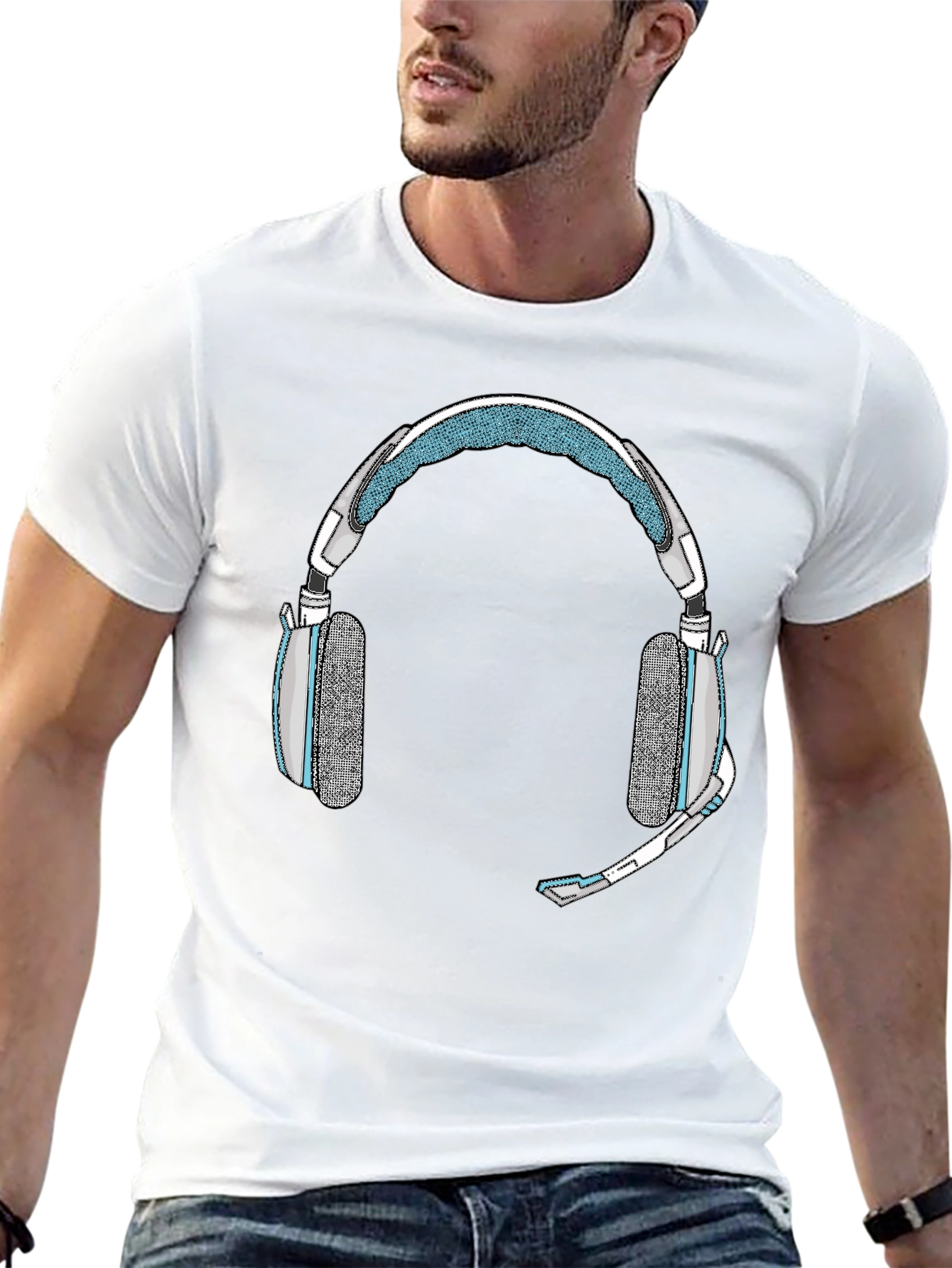 Gaming Headset Graphic Tee - Gamer Style Shirt