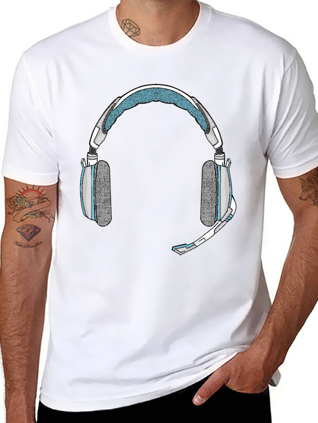Gaming Headset Graphic Tee - Gamer Style Shirt