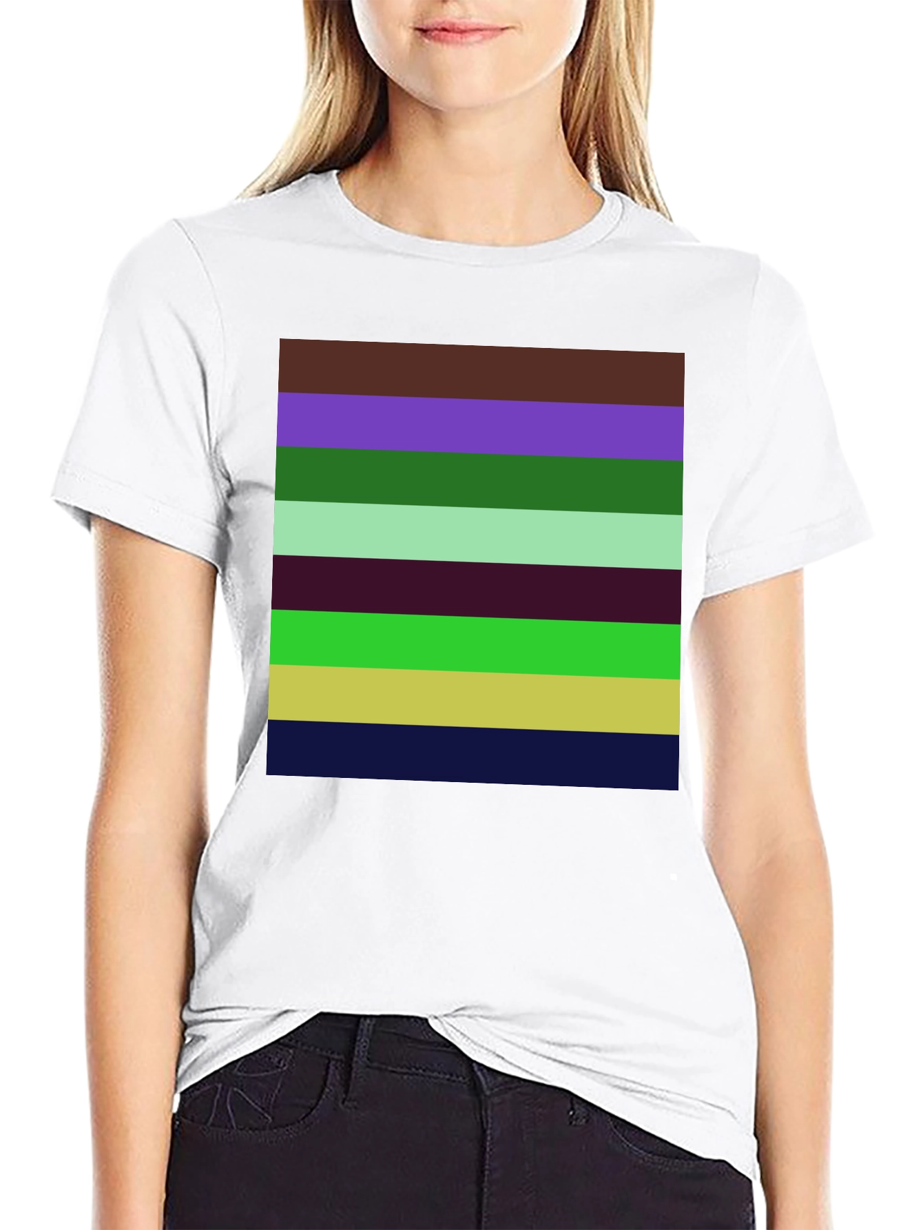 Striped Pattern Graphic T-Shirt