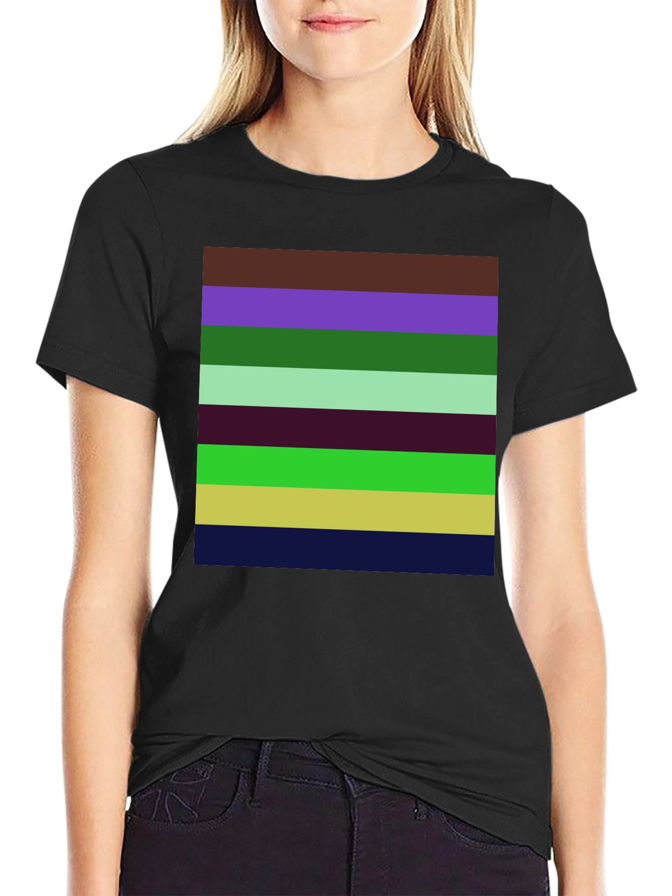 Striped Pattern Graphic T-Shirt