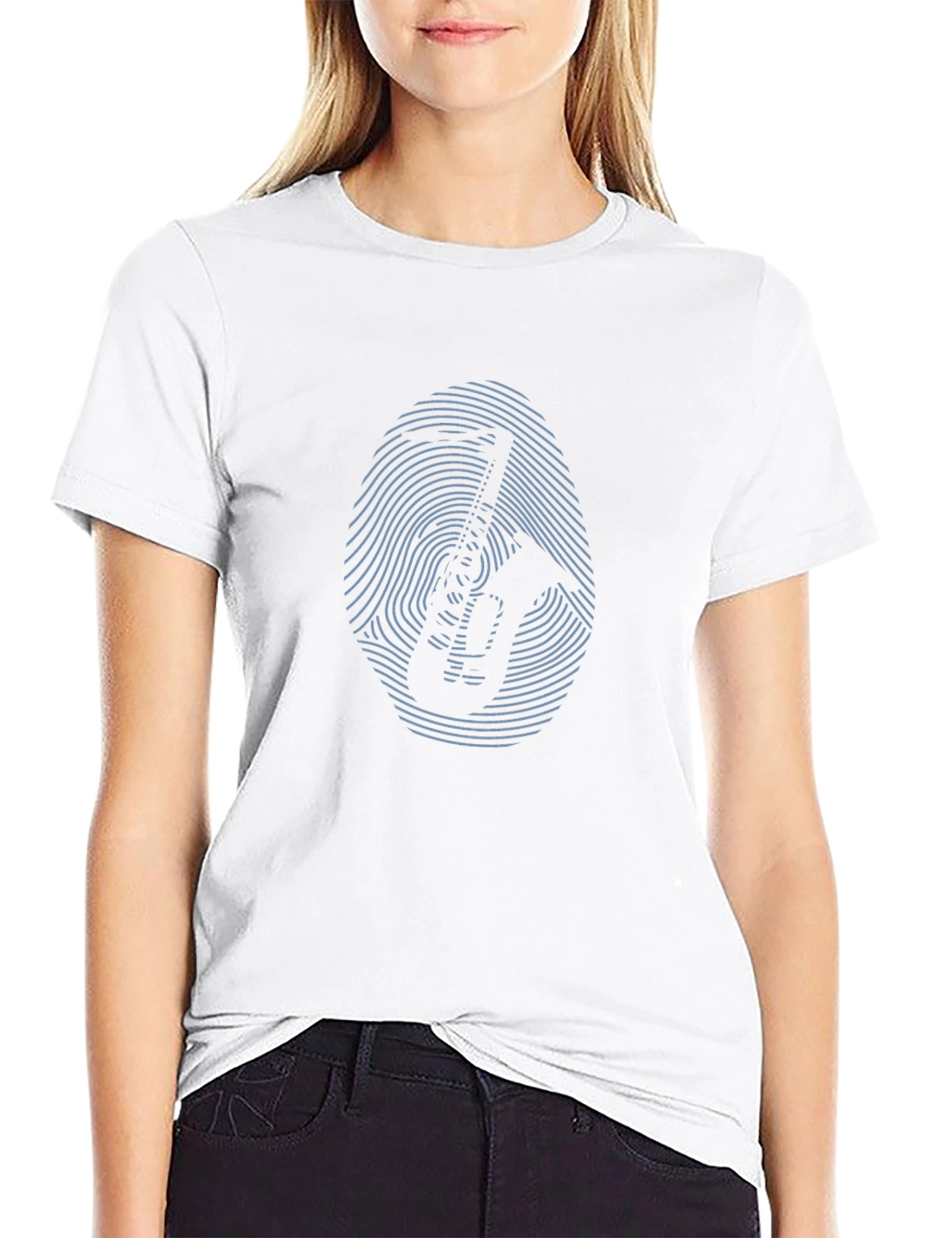 Saxophone Fingerprint Graphic Tee - Cool Music Lover Shirt